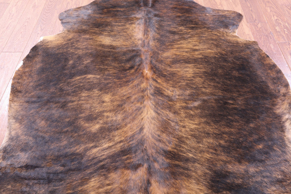 6' 9" X 5' 7" Brindle Natural Cowhide Rug C1989
