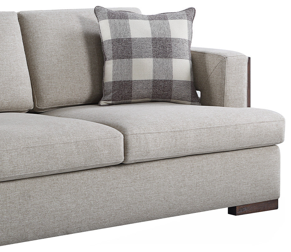 Acme Niamey Loveseat, With 2-Pillows, Fabric/Walnut