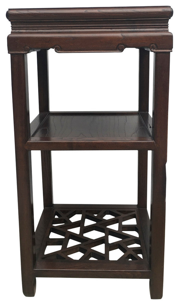 Chinese Carved Lattice Wood Table