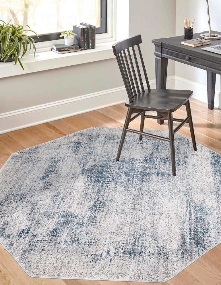 Unique Loom Sarah Finsbury Rug, Blue, 7'10"x7'10" Octagon