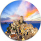 Medieval Village Capodimonte, Landscape Photo Disc Metal Wall Art, 11"