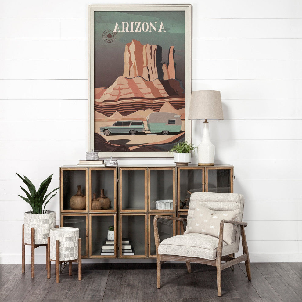 Ajax II Cream Fabric w/ Medium Brown Solid Wood Frame Accent Chair