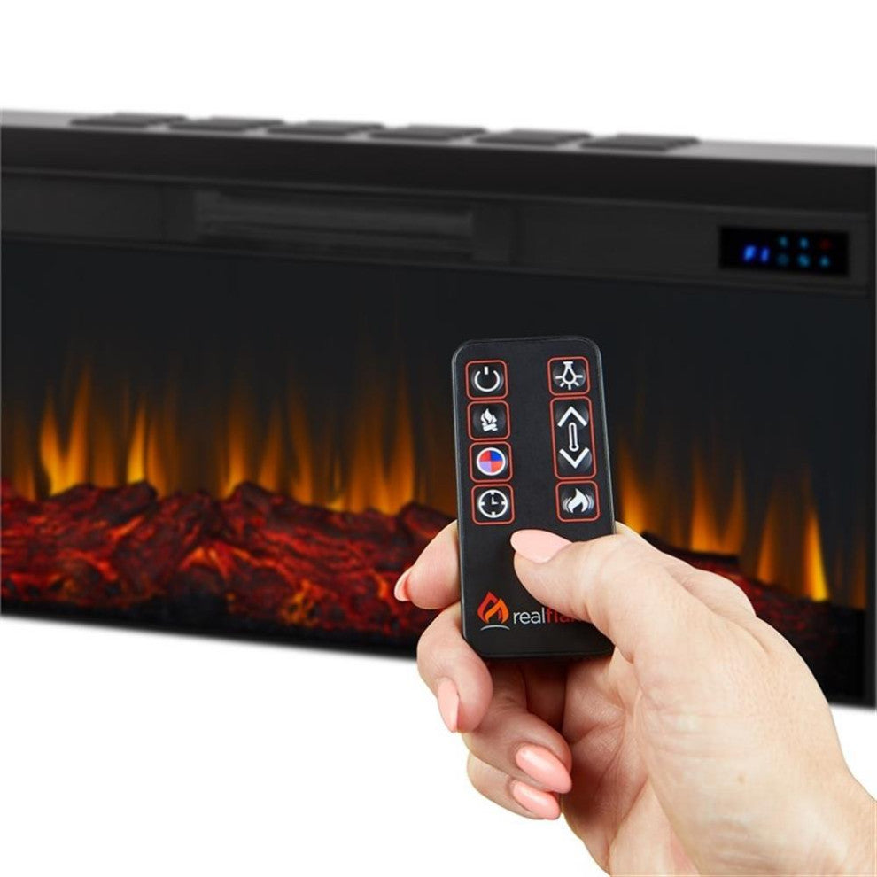 Real Flame Cravenhall Solid Wood and Glass Landscape Electric Fireplace in White