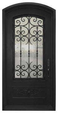 Envidia 46"x96" Wrought Iron Door, 8" Jamb, Aged Bronze Patina, Left Hand