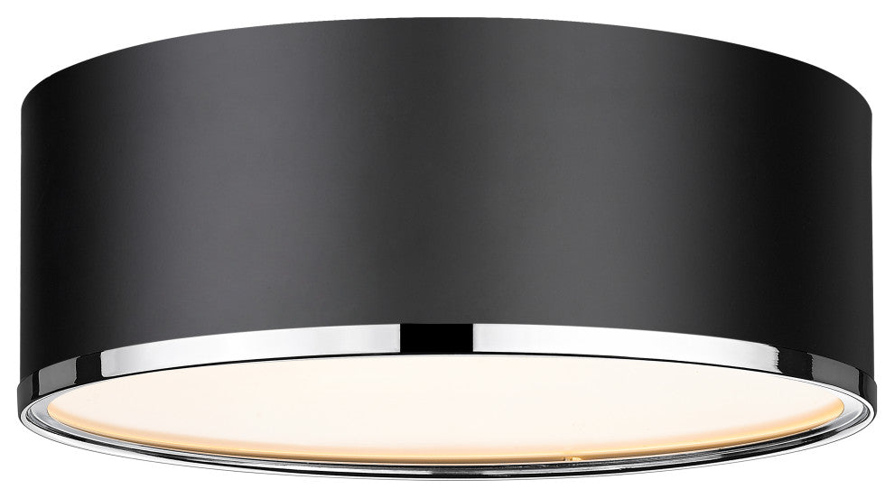 Zlite 2303F3-MB-CH 3-Light Flush Mount, Matte Black