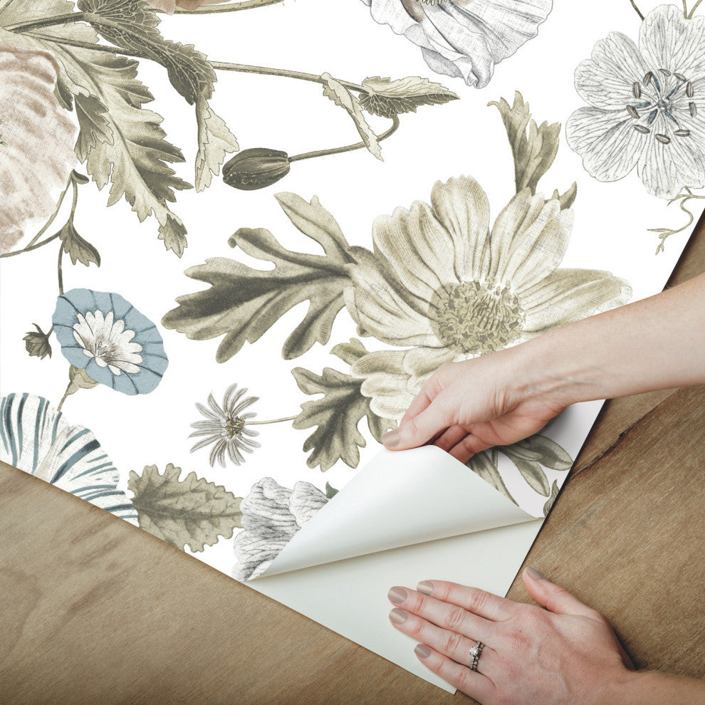 Vintage Poppy Peel and Stick Wallpaper