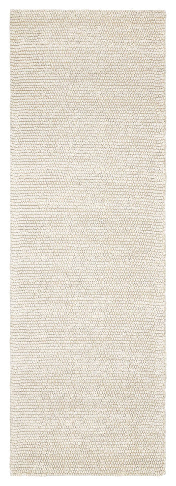 Dash & Albert Niels Ivory Handwoven Wool/Viscose Rug, Ivory, Runner-2'6" x 8'