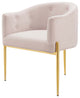 Tufted Accent Chair, Velvet, Metal, Pink, Modern, Living Lounge Hospitality