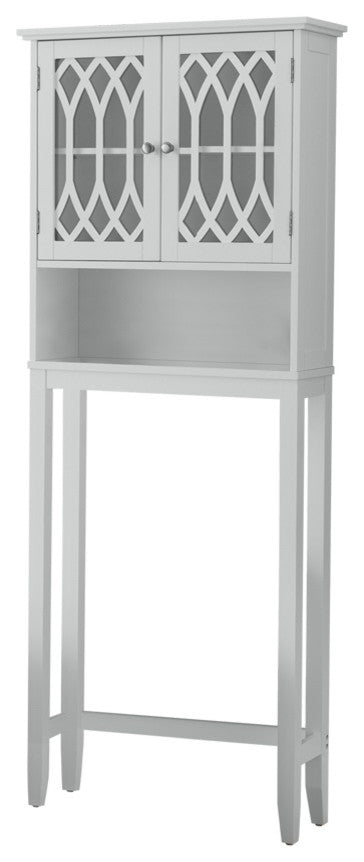 Helsinki Etagere Over The Toilet Storage Rack, White Wood