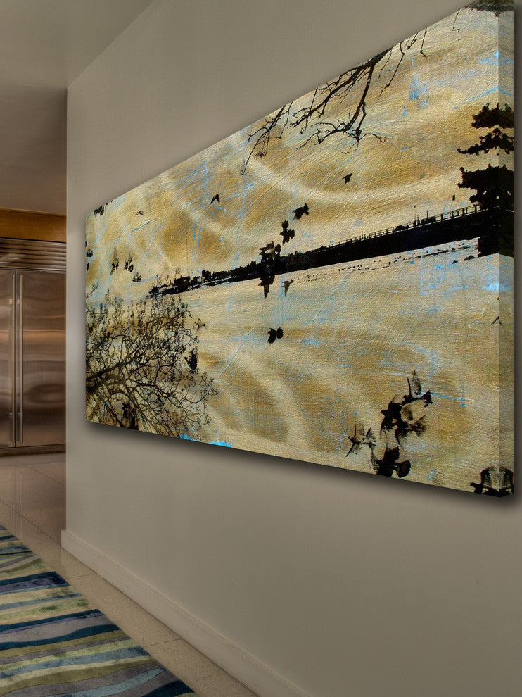 "Golden Bay Blue" Painting Print on Canvas by Tracy Silva Barbosa