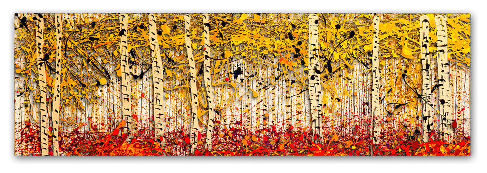 'Fall Pano Aspens' Canvas Art by Roderick Stevens