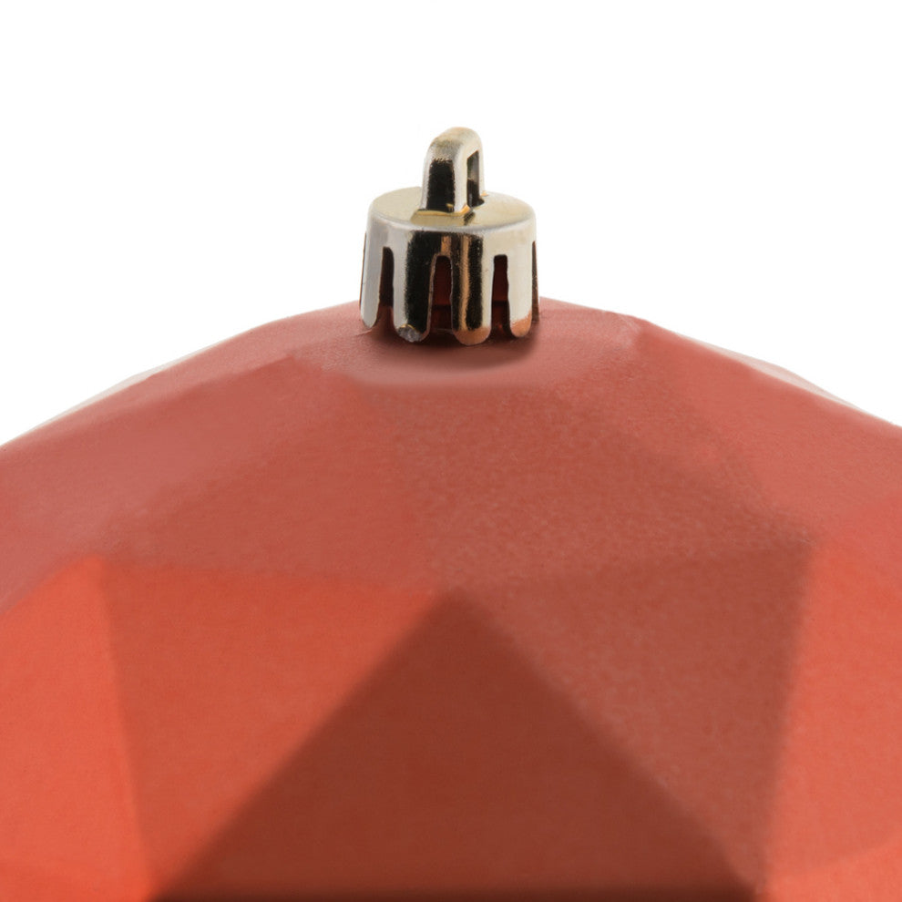 Vickerman M177371Dm 4.75" Coral Matte Geometric Ball 4 Per Bag