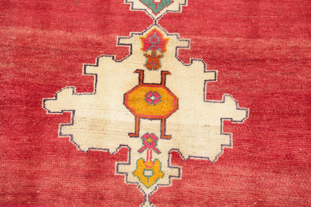 Consigned, Tribal Persian Medallion Oriental Hand-Knotted Vintage Area Rug, 4X5