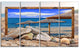 "Framed Beach Umbrellas" Seashore Art Canvas Print, 4 Panels, 48"x28"