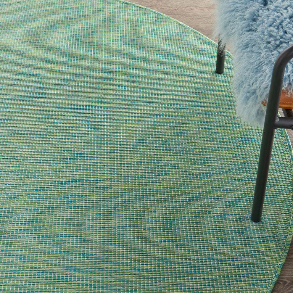 Nourison Positano Contemporary Area Rug, Blue/Green, 6'xround