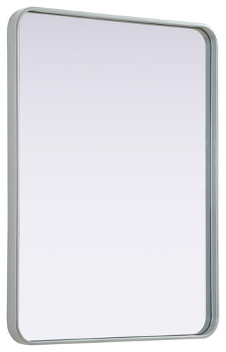 Home Living Contour Metal Rectangle Mirror 27x36, Silver