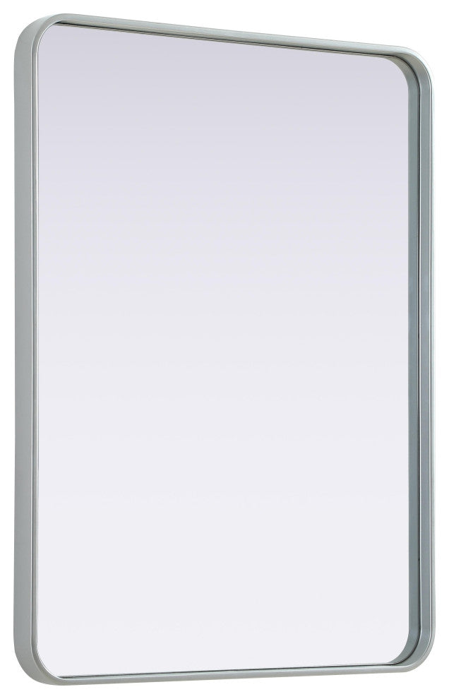 Home Living Contour Metal Rectangle Mirror 27x36, Silver