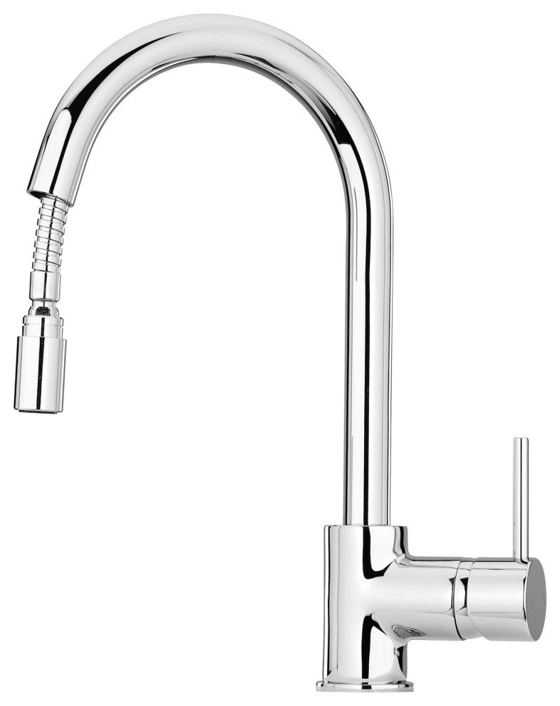 LaToscana Elba Single Handle Pull Down Spray Kitchen Faucet, Chrome