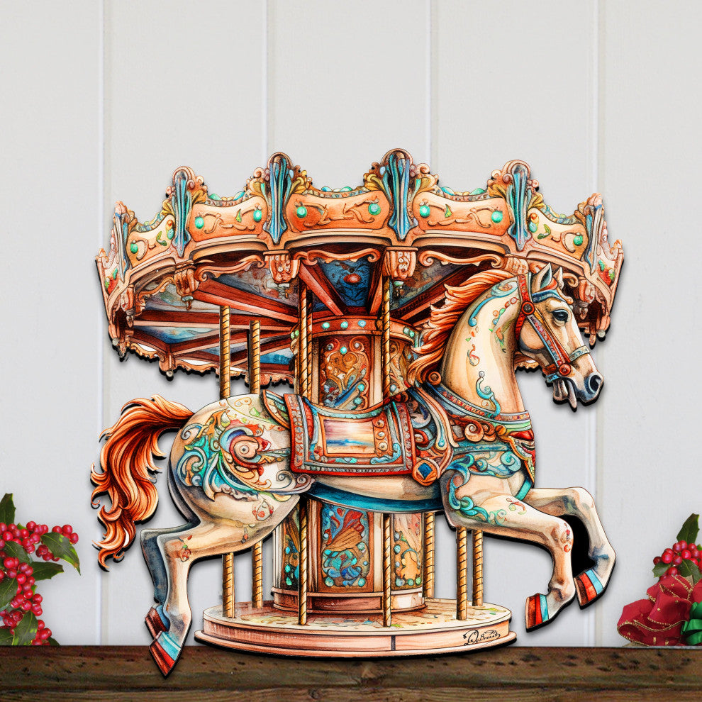 Carousel Horse Holiday Door Decor Christmas Decor