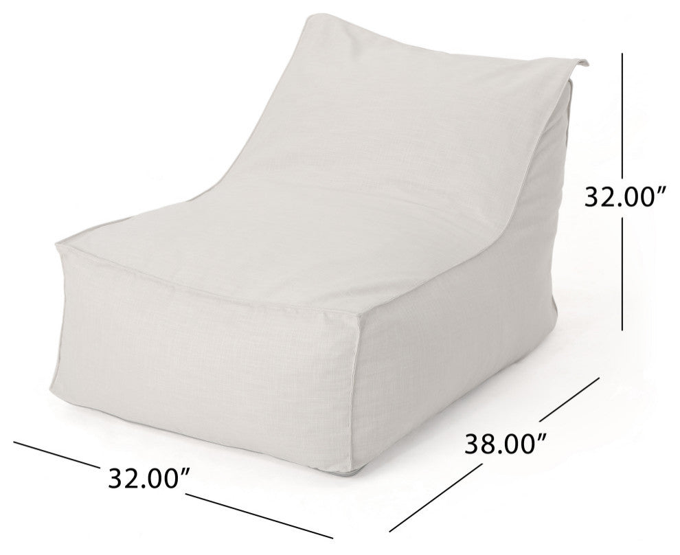 3 Ft Water Resistant Fabric Bean Bag Chair, Khaki