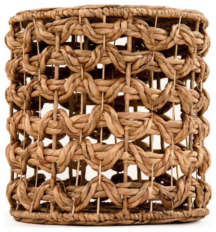 Cylindrical Woven Pouf