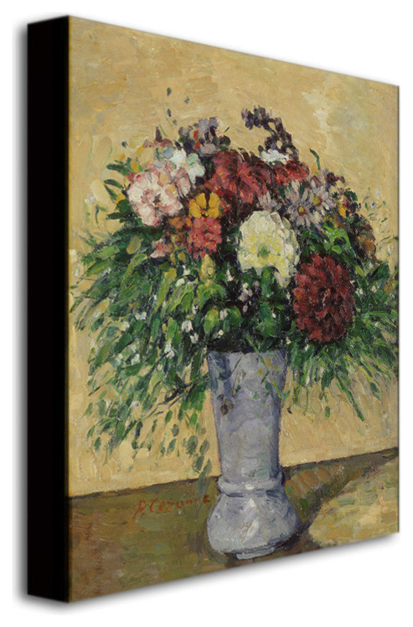 'Bouquet of Flowers in a Vase' Canvas Art by Paul Cezanne