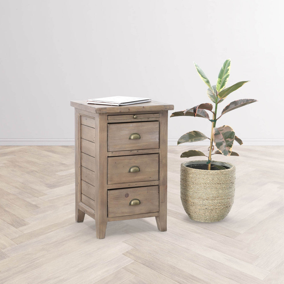 Irish Coast 3-Drawer Nightstand, Light Brown