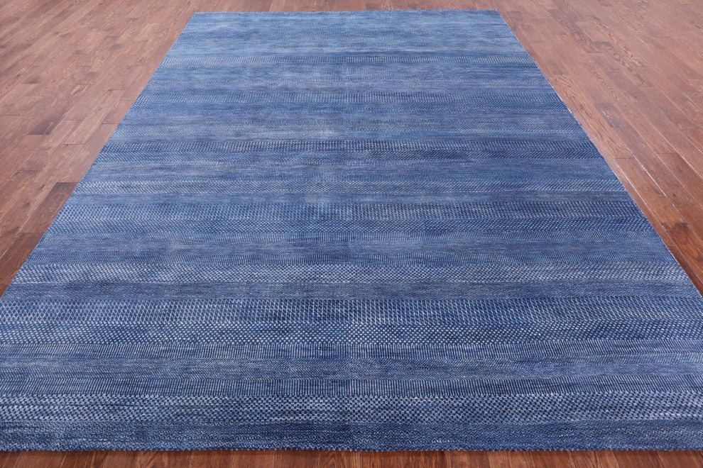 8' 11" X 12' 2" Wool and Silk Savannah Grass Handmade Rug Q11996