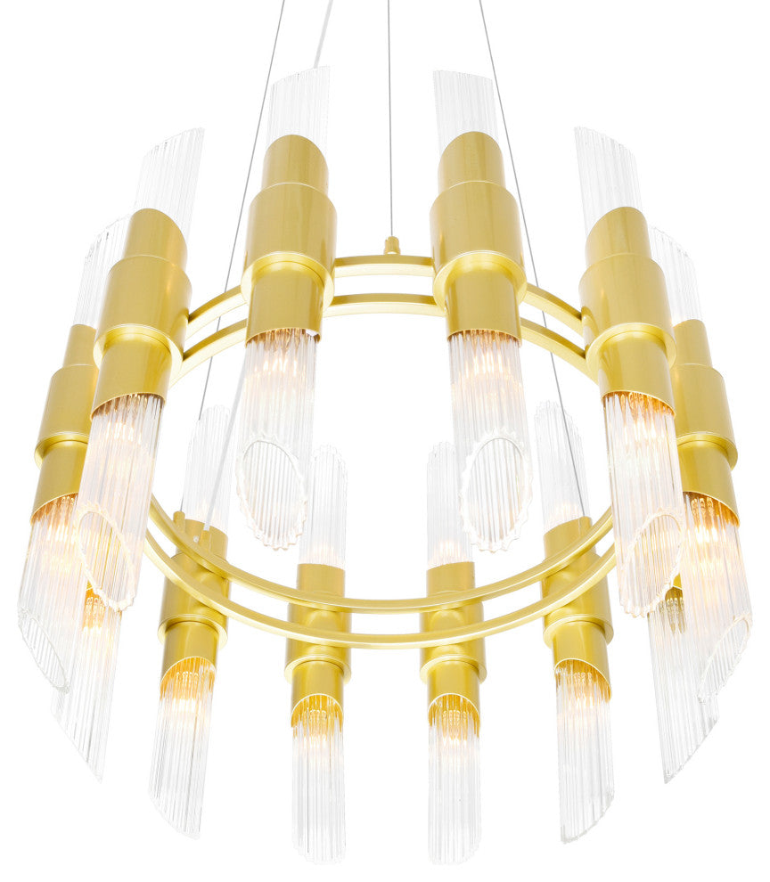 Croissant 24 Light Chandelier With Satin Gold Finish