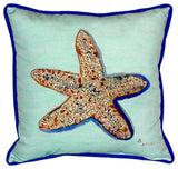 Starfish - Teal Extra Large Zippered Pillow 22x22