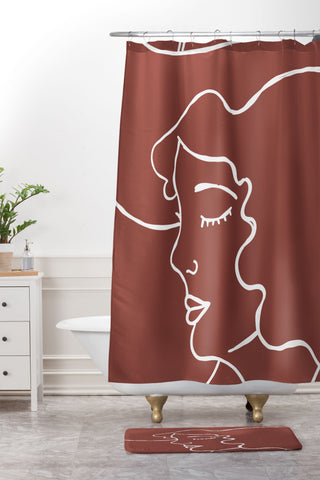 Nick Quintero Cowgirl Line Art Memory Foam Bath Mat