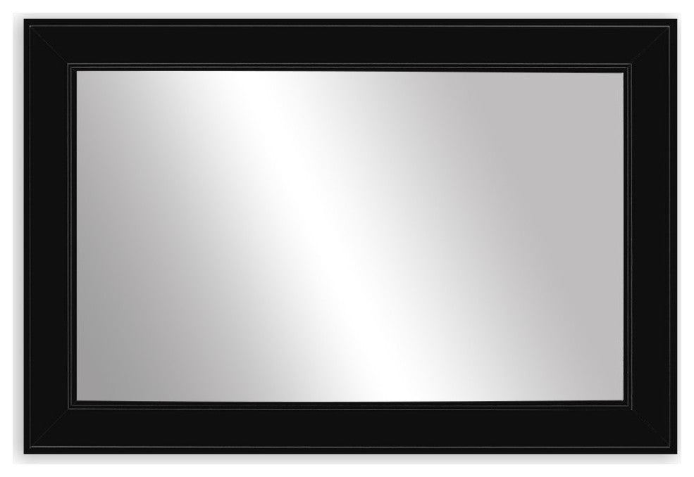 Porter Black Framed Mirror, 28"x24"