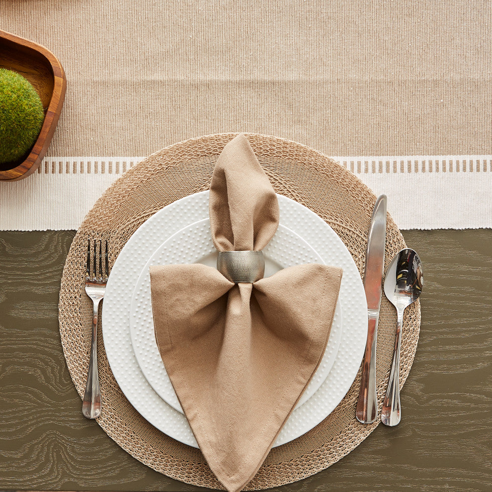 Stone Floral Pp Woven Round Placemat, Set Of 6