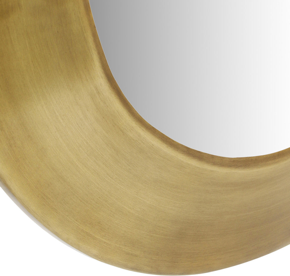 Sphere Iron Frame Mirror, Gold, 30" W x 2" D x 30" H