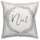 Noel Wreath Throw Pillow, 18"x18"