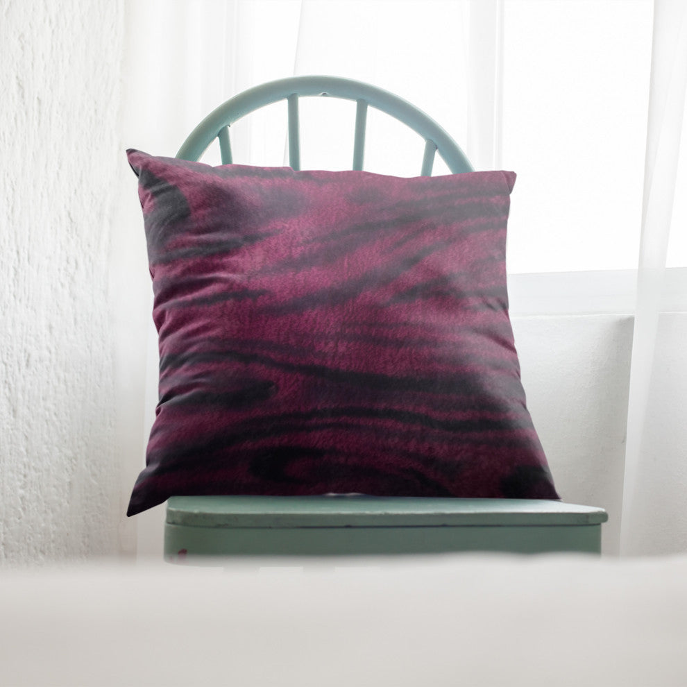 Plutus Fuchsia Black Galaxy Faux Fur Luxury Throw Pillow, 20" x 26" Standard