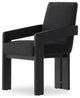 Roxy Dining Armchair Gibson Black, Brushed Ebony Oak