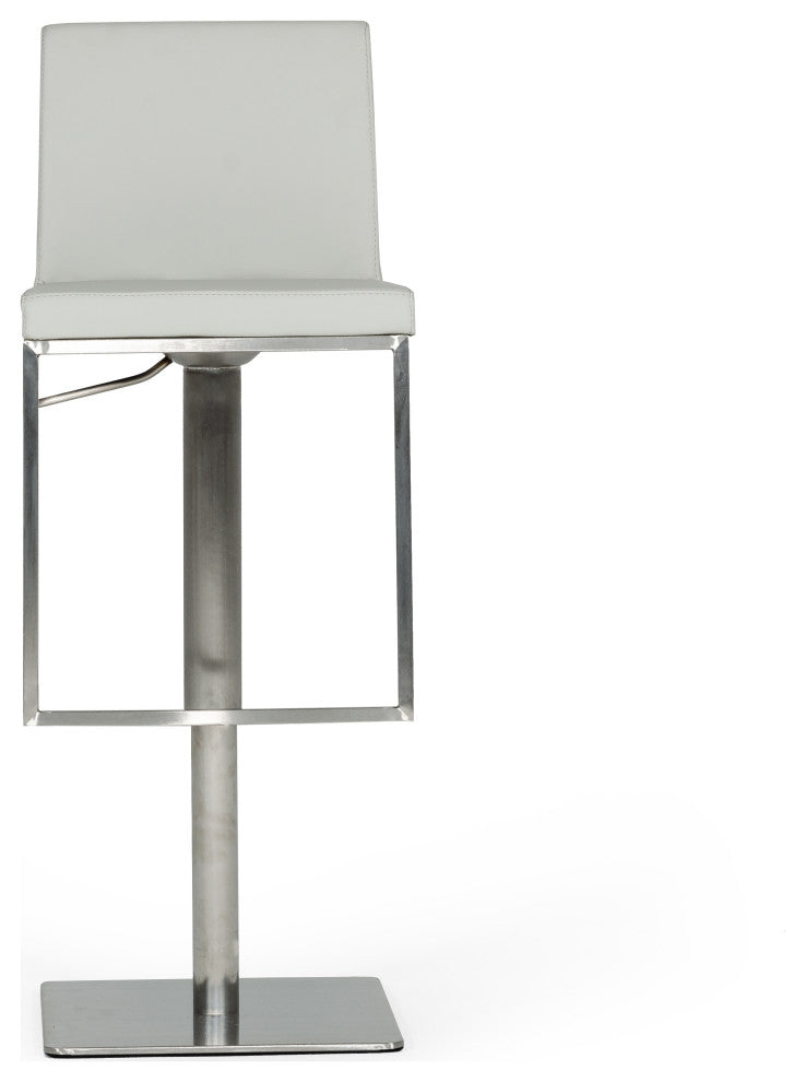 Modrest Folsum Modern Light Gray and Brushed Stainless Steel Bar Stool