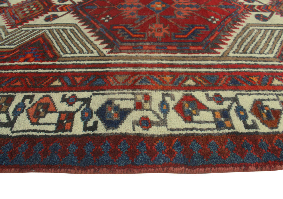 Fine Vintage Distressed Hamide Red/Ivory Runner, 3'3x10'10