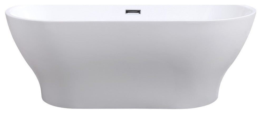 ARIEL Oxford 67" Acrylic Freestanding Bathtub Polished Chrome and Overflow Drain