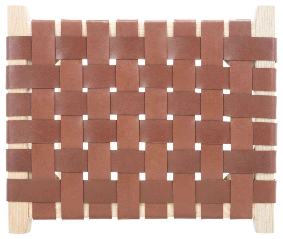 Safavieh Abreu Rectangle Counter Stool, Cognac / Light Natural