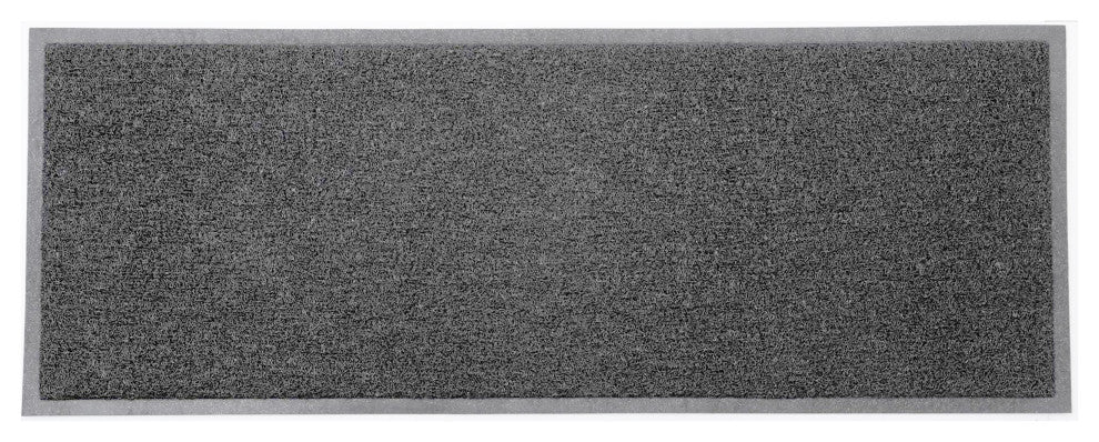 Outdoor Runner Mat Scraper Front Door Mat PVC Non-Slip Backing 48"x18" Grey, Grey