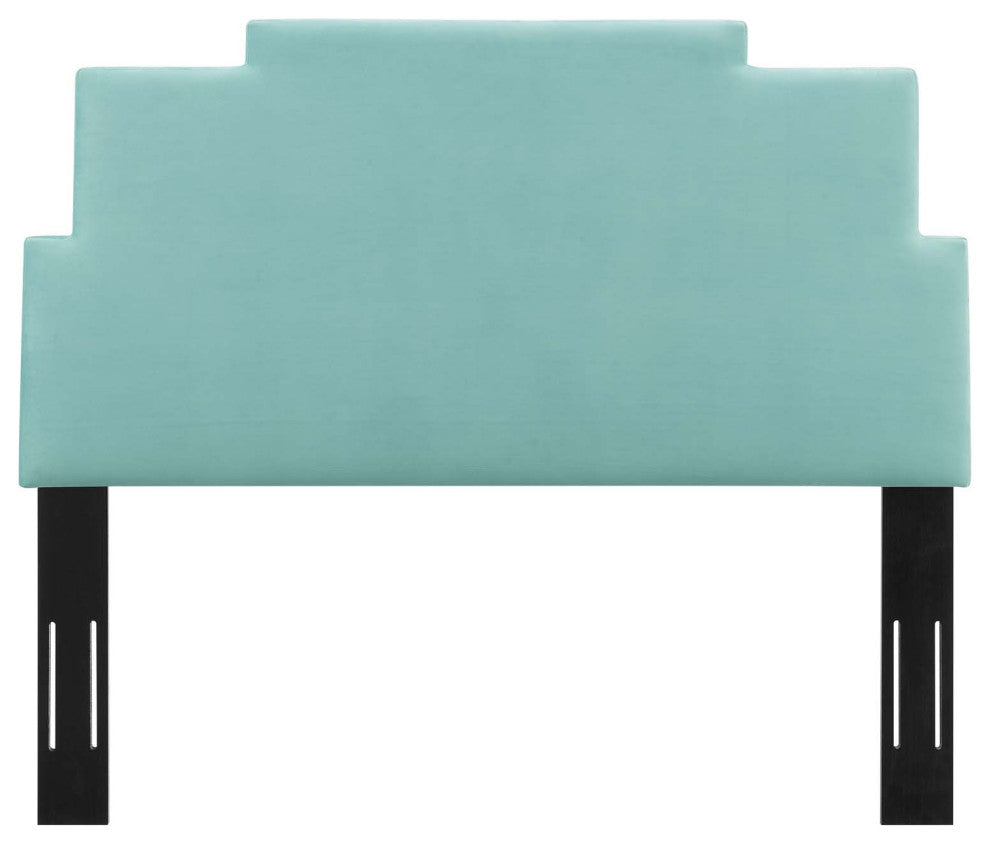 Headboard, Twin Size, Velvet, Blue, Modern Contemporary, Bedroom Master Suite