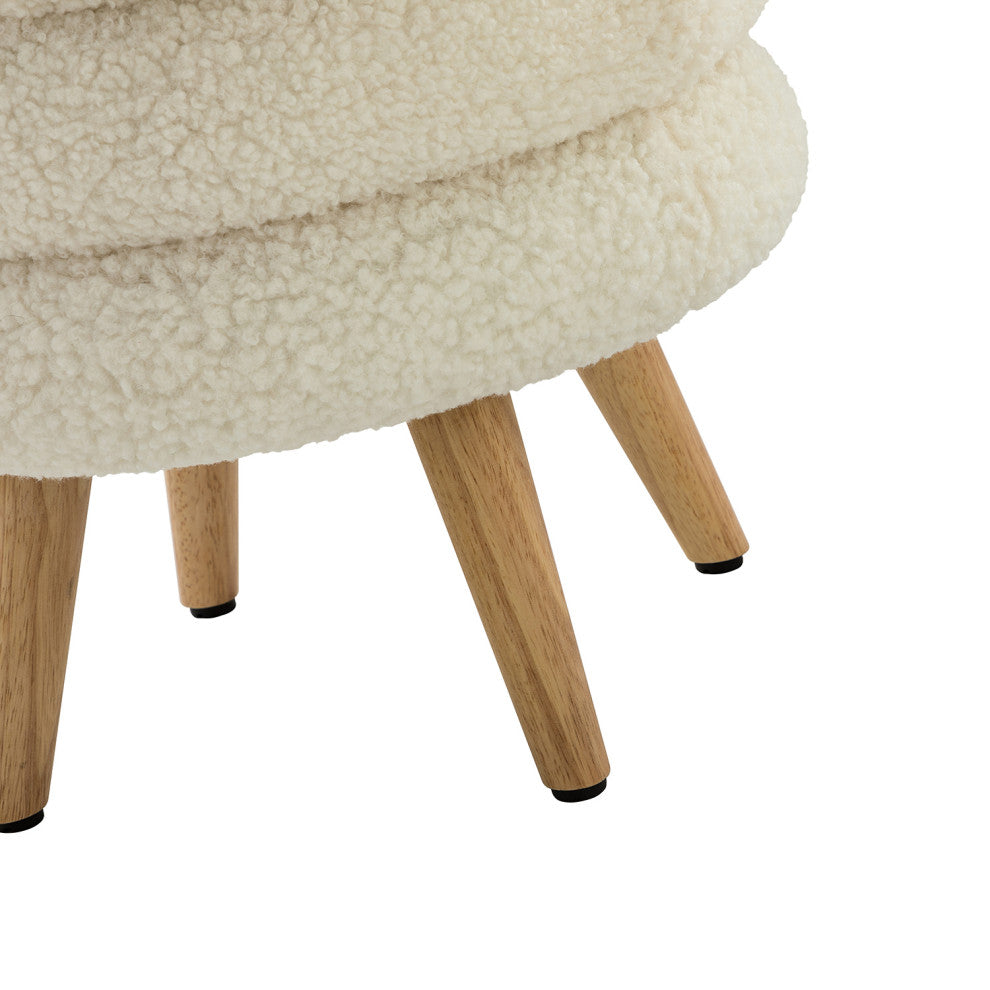 Flavio 15.7"W Ottoman, Ivory