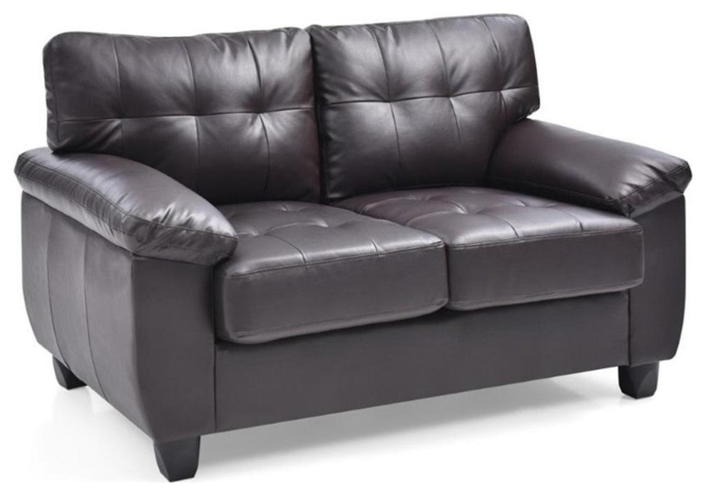 Glory Furniture Gallant Faux Leather Loveseat in Cappuccino