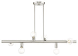 Brushed Nickel Modern, Urban, Scandinavian, Linear Chandelier