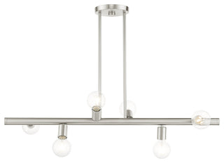 Brushed Nickel Modern, Urban, Scandinavian, Linear Chandelier