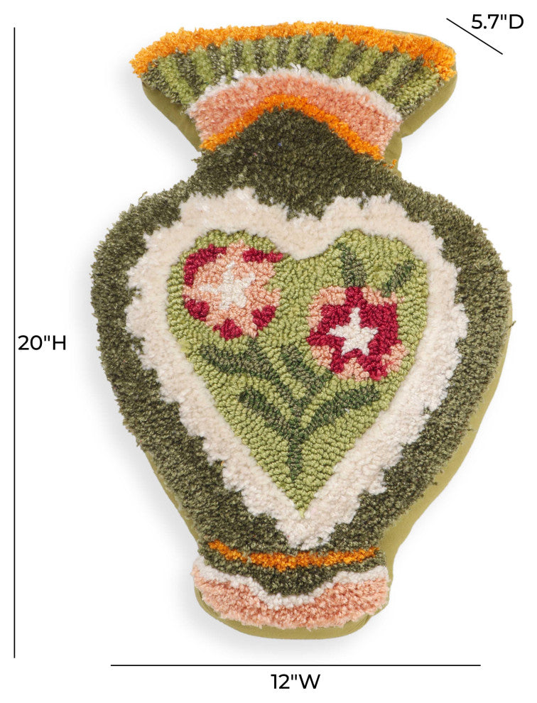 Amphorae Accent Pillow, Green