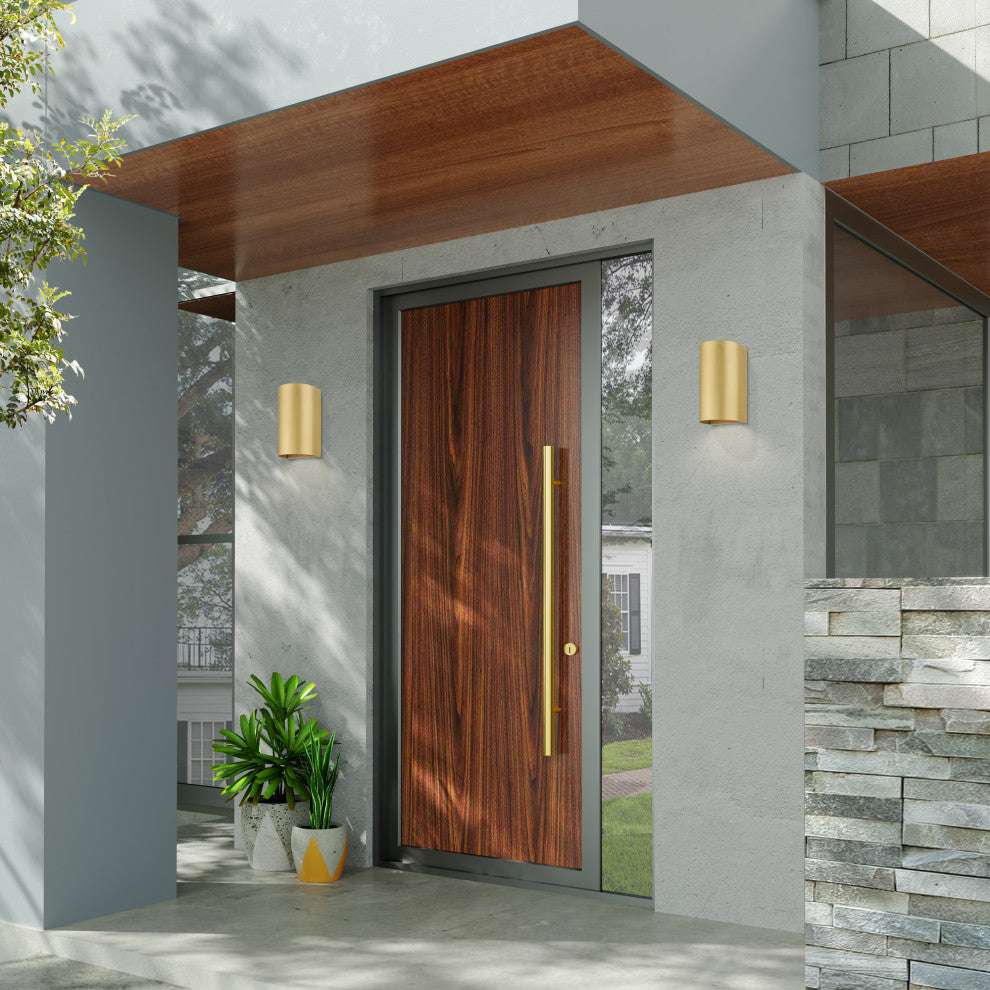 Bond 1 Light Satin Gold Outdoor/Indoor ADA Small Sconce