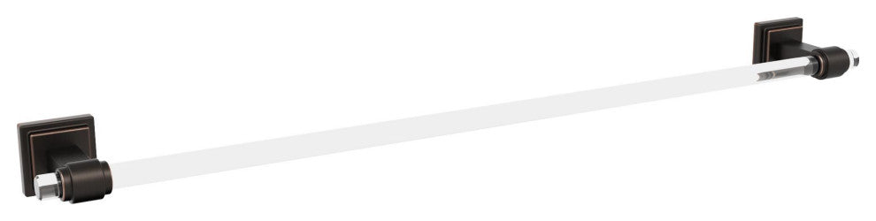 Amerock Glacio Contemporary Towel Bar, Clear/Oil-Rubbed Bronze, 24" Center-to-Ce